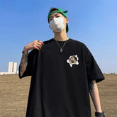 Hearujoy 2024 Summer New Funny Cat Printed T-shirt Men Women Plus Size Boyfriend Style Tops Tees Short Sleeve Cotton Oversized 5XL